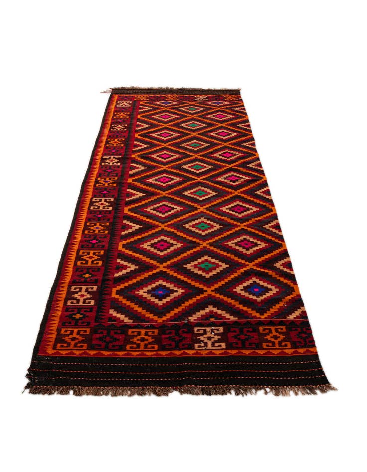 Detail image of  4' 6 x 14'  Hand Woven Kilim Fars Wool Runner Rug