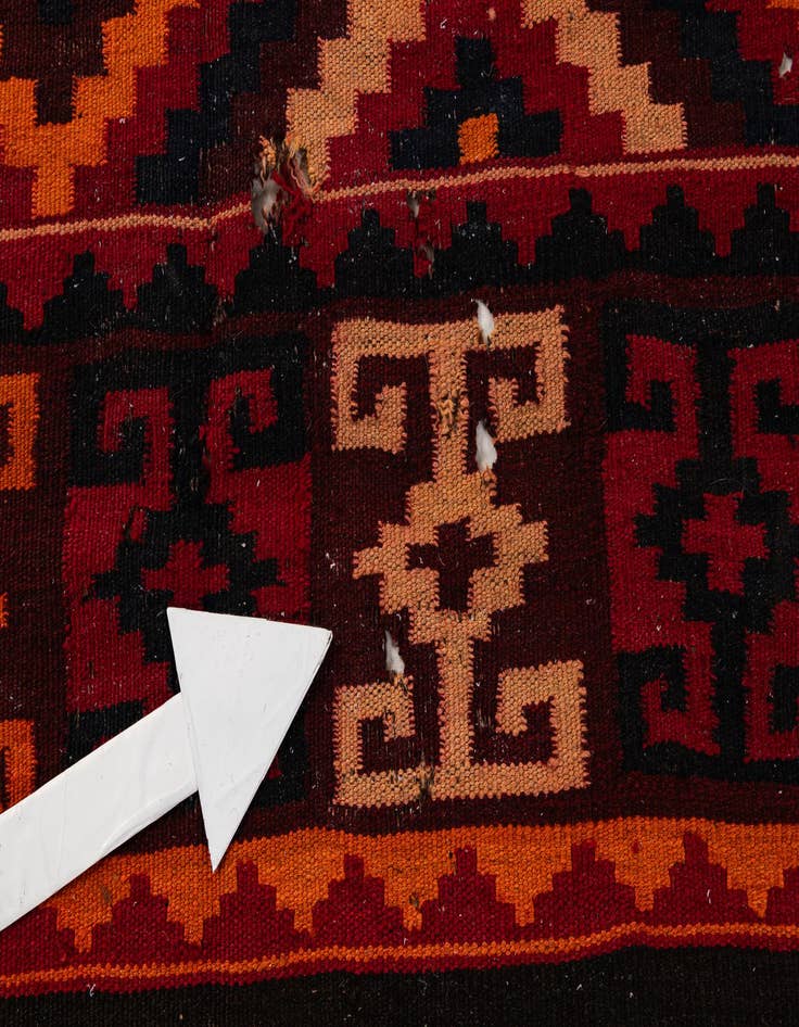 Detail image of  4' 6 x 14'  Hand Woven Kilim Fars Wool Runner Rug