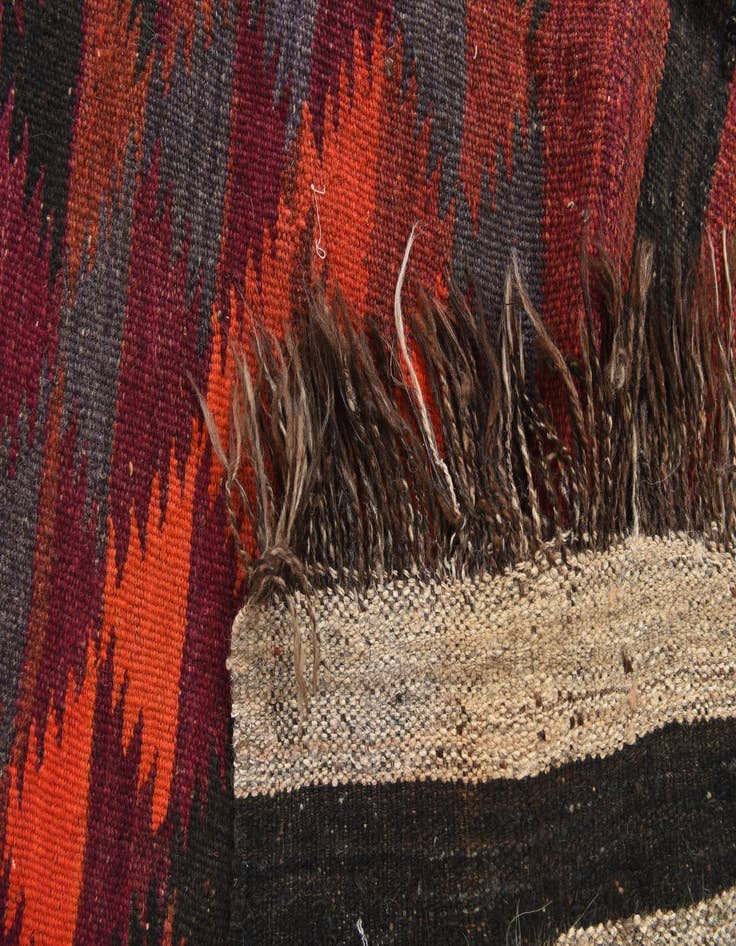 Detail image of  4' 7 x 11' 10  Hand Woven Kilim Fars Wool Runner Rug