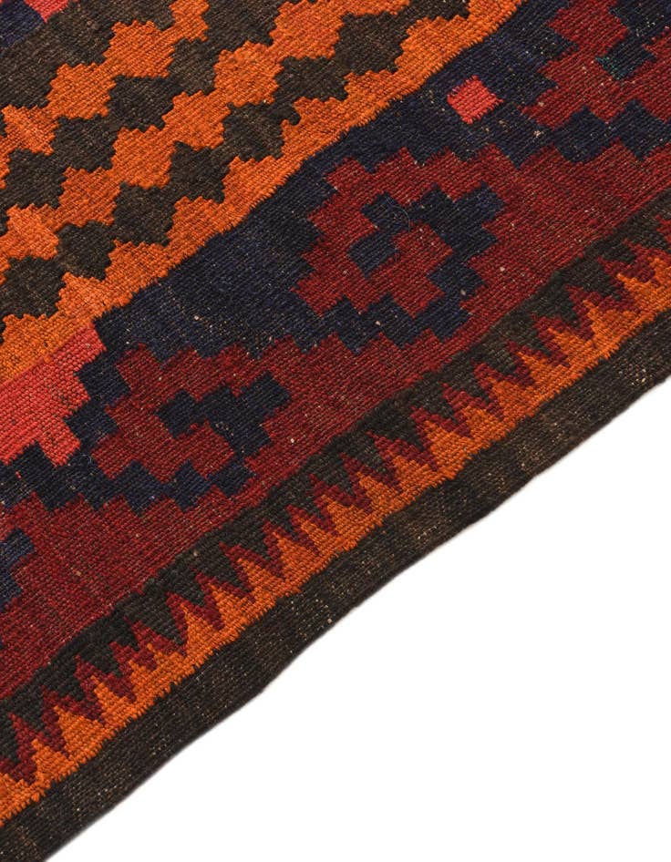 Detail image of  5' 6 x 9' 10  Hand Woven Kilim Fars Wool Runner Rug