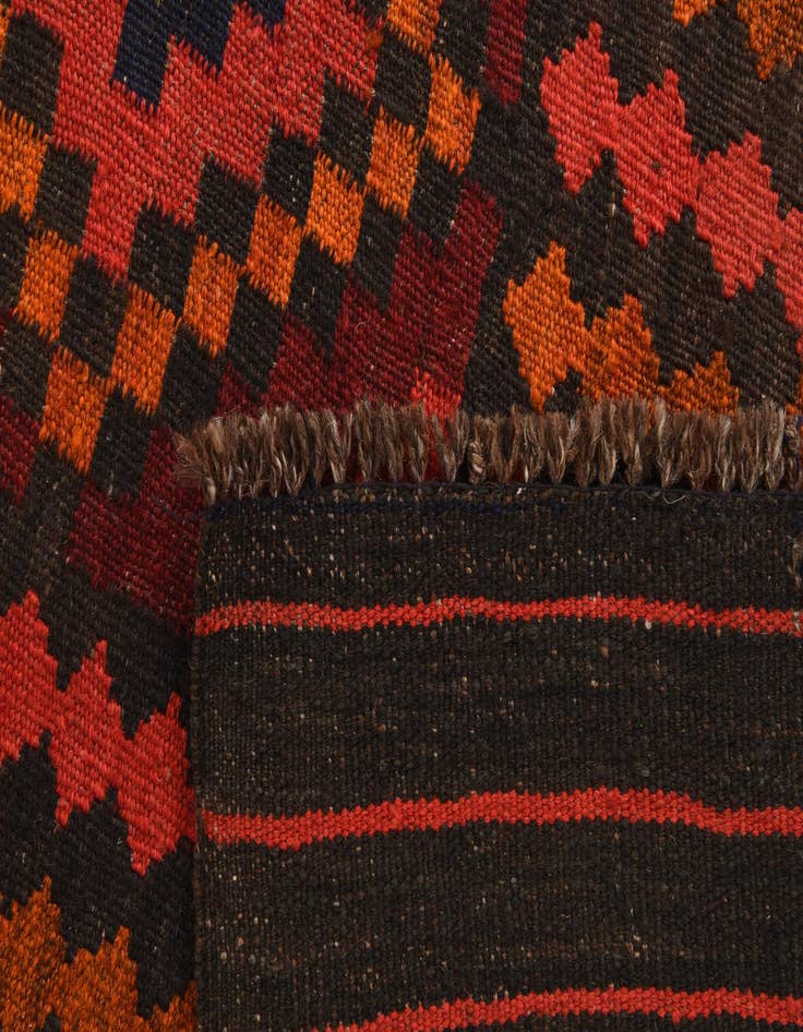 Detail image of  5' 6 x 9' 10  Hand Woven Kilim Fars Wool Runner Rug