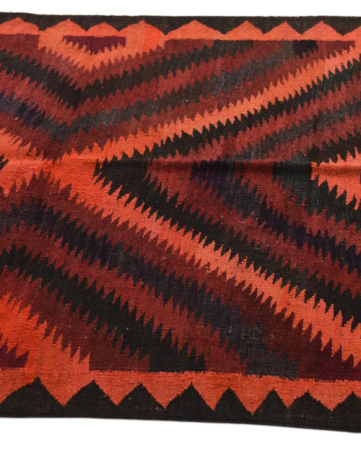 Detail image of  4' x 10'  Hand Woven Kilim Fars Wool Runner Rug