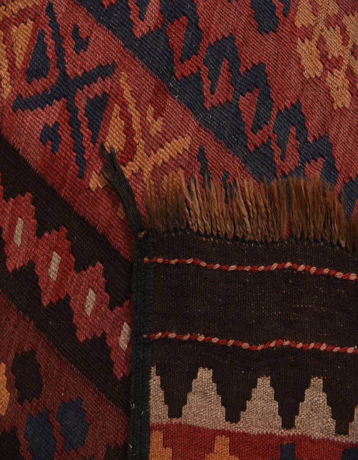 Detail image of  2' 10 x 14' 6  Hand Woven Kilim Fars Wool Runner Rug