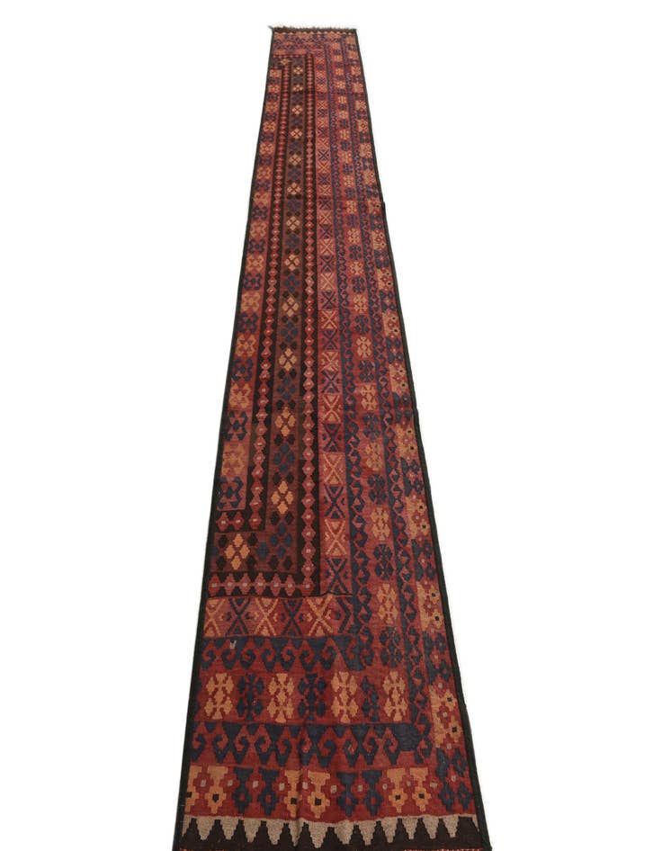 Detail image of  2' 10 x 14' 6  Hand Woven Kilim Fars Wool Runner Rug