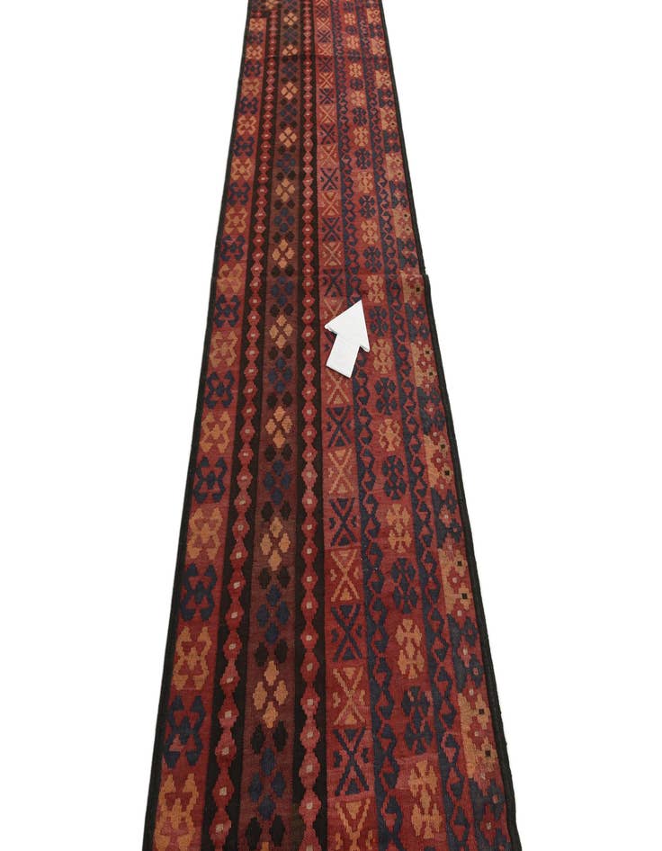 Detail image of  2' 10 x 14' 6  Hand Woven Kilim Fars Wool Runner Rug