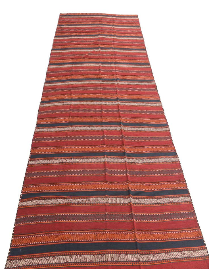 Detail image of  5' 9 x 11' 8  Hand Knotted Kilim Fars Persian Wool Runner Rug