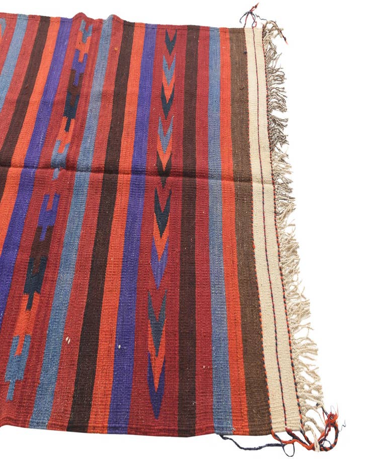 Detail image of  4' 2 x 10' 3  Hand Woven Kilim Fars Wool Runner Rug