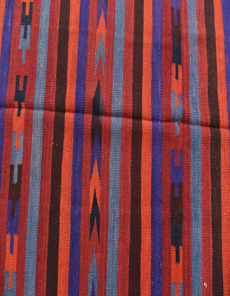 Detail image of  4' 2 x 10' 3  Hand Woven Kilim Fars Wool Runner Rug