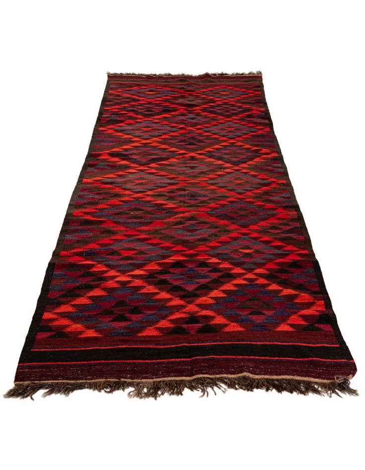 Detail image of  4' 5 x 14' 9  Hand Woven Kilim Fars Wool Runner Rug