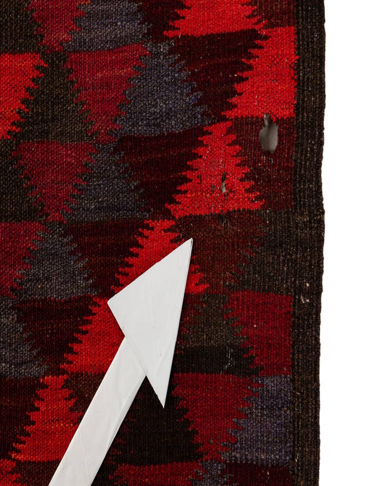 Detail image of  4' 5 x 14' 9  Hand Woven Kilim Fars Wool Runner Rug
