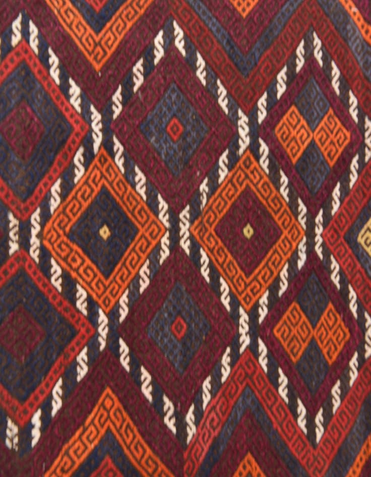 Detail image of  2' 4 x 10' 1  Hand Woven Kilim Fars Wool Runner Rug