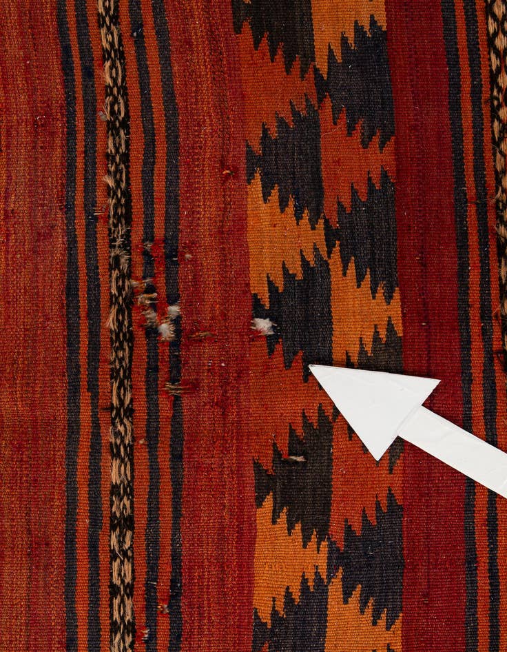 Detail image of  4' 4 x 11' 1  Hand Woven Kilim Fars Wool Runner Rug