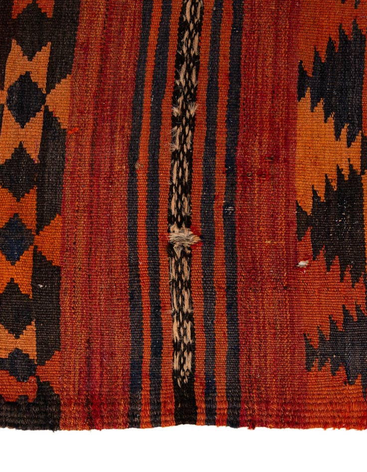 Detail image of  4' 4 x 11' 1  Hand Woven Kilim Fars Wool Runner Rug