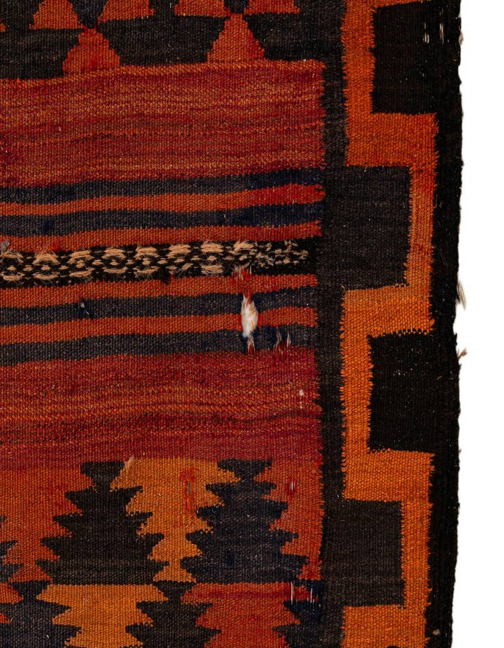 Detail image of  4' 4 x 11' 1  Hand Woven Kilim Fars Wool Runner Rug