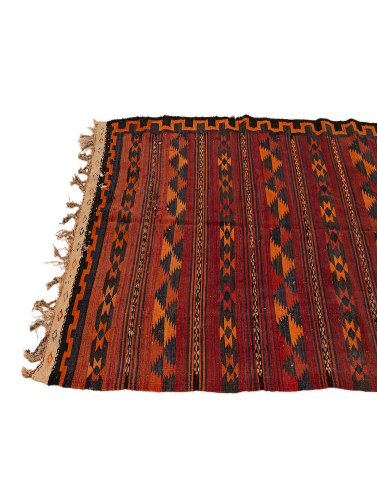 Detail image of  4' 4 x 11' 1  Hand Woven Kilim Fars Wool Runner Rug