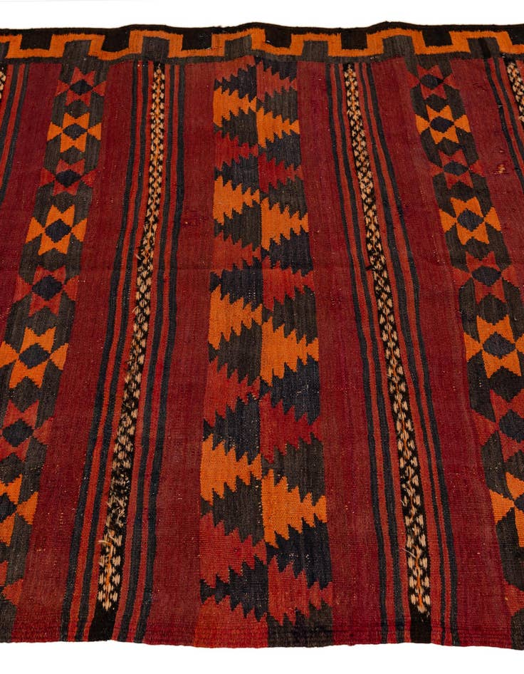 Detail image of  4' 4 x 11' 1  Hand Woven Kilim Fars Wool Runner Rug
