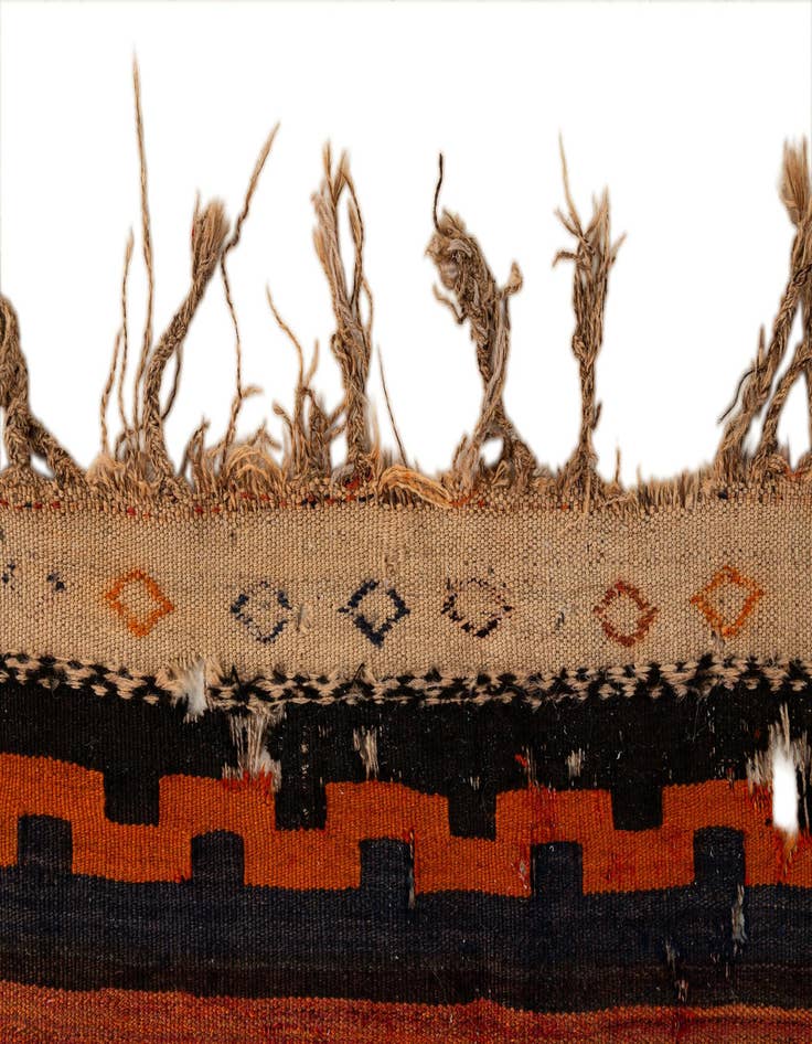 Detail image of  4' 4 x 11' 1  Hand Woven Kilim Fars Wool Runner Rug