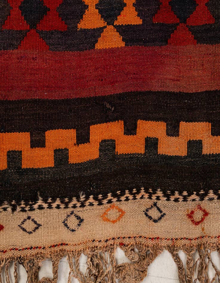 Detail image of  4' 4 x 11' 1  Hand Woven Kilim Fars Wool Runner Rug