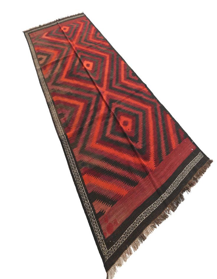 Detail image of  4' 9 x 11' 1  Hand Woven Kilim Fars Wool Runner Rug