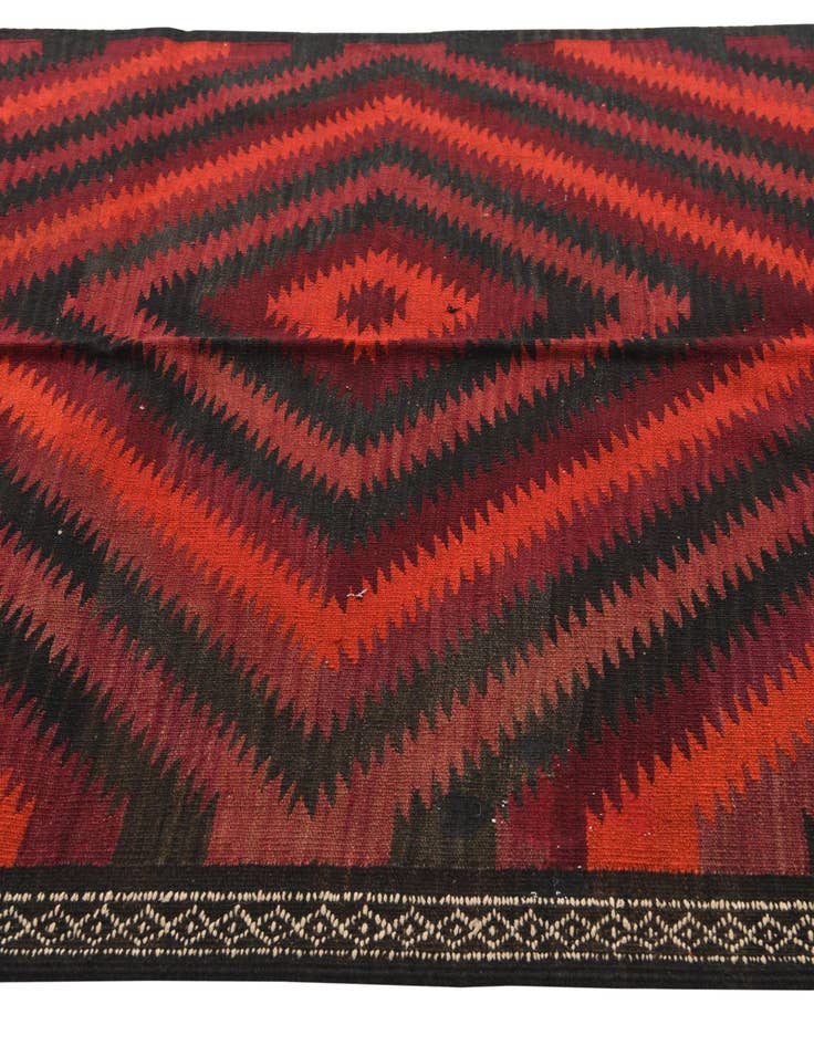 Detail image of  4' 9 x 11' 1  Hand Woven Kilim Fars Wool Runner Rug