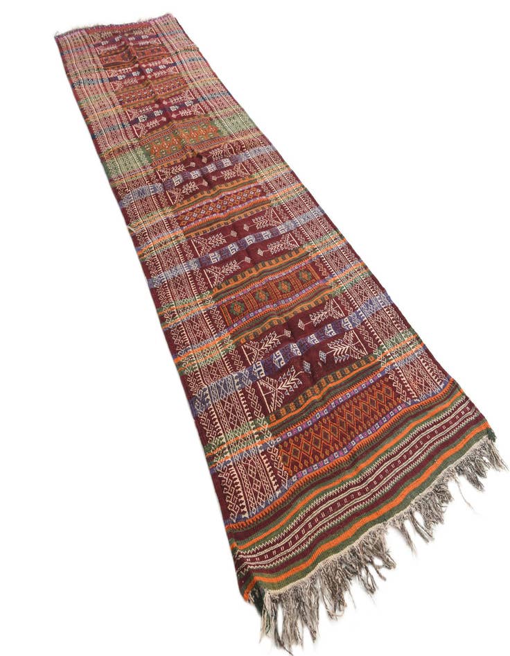 Detail image of  3' 8 x 12'  Hand Woven Kilim Fars Wool Runner Rug