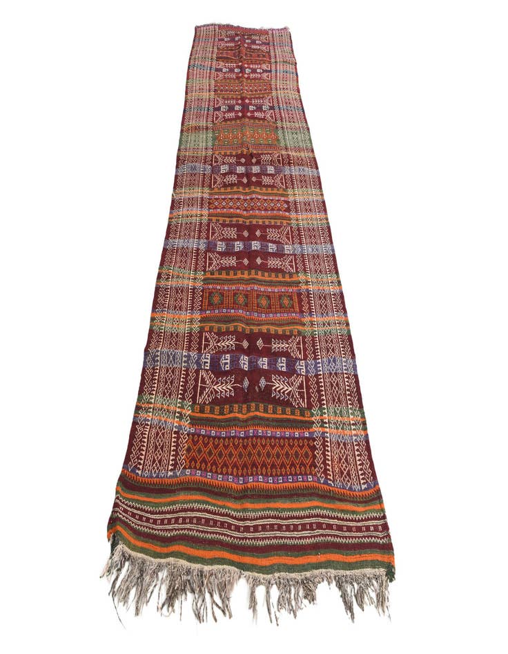 Detail image of  3' 8 x 12'  Hand Woven Kilim Fars Wool Runner Rug