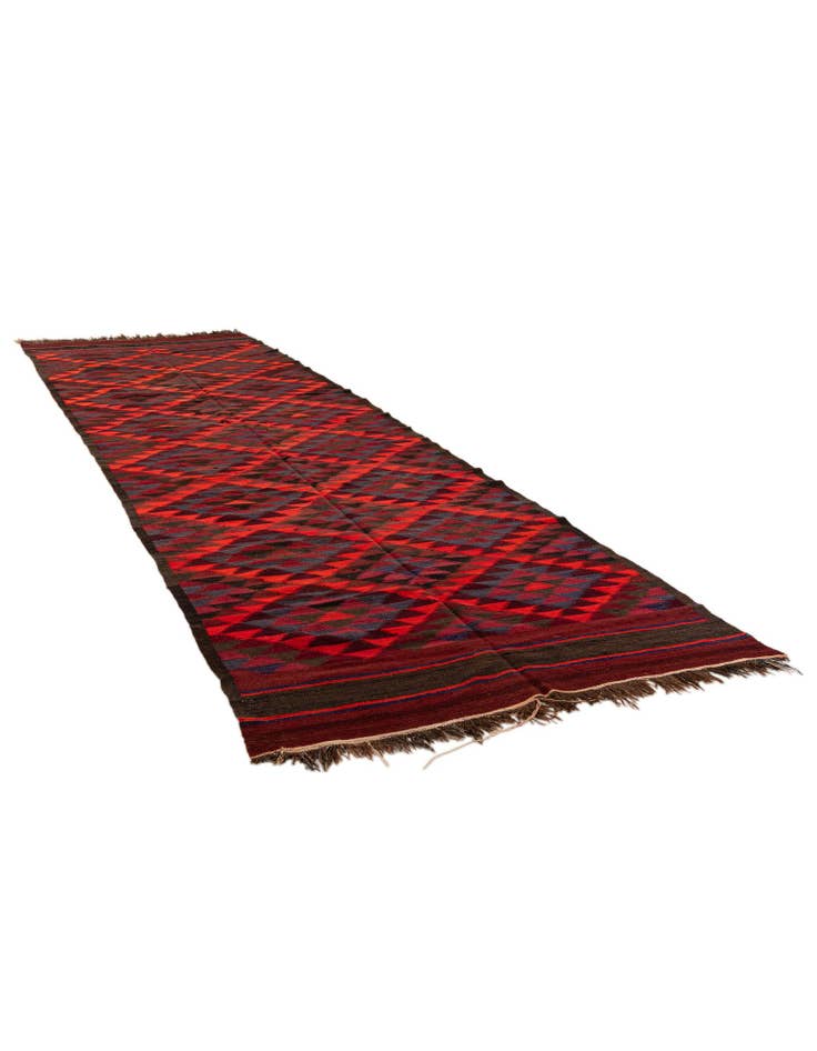 Detail image of  4' 6 x 14' 10  Hand Woven Kilim Fars Wool Runner Rug