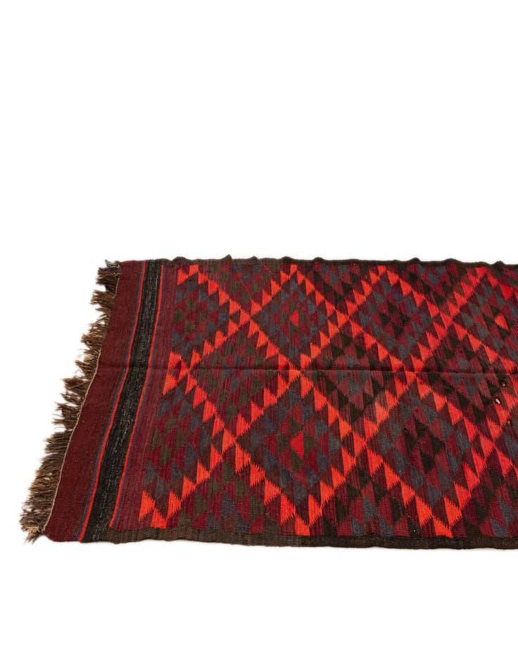 Detail image of  4' 6 x 14' 10  Hand Woven Kilim Fars Wool Runner Rug