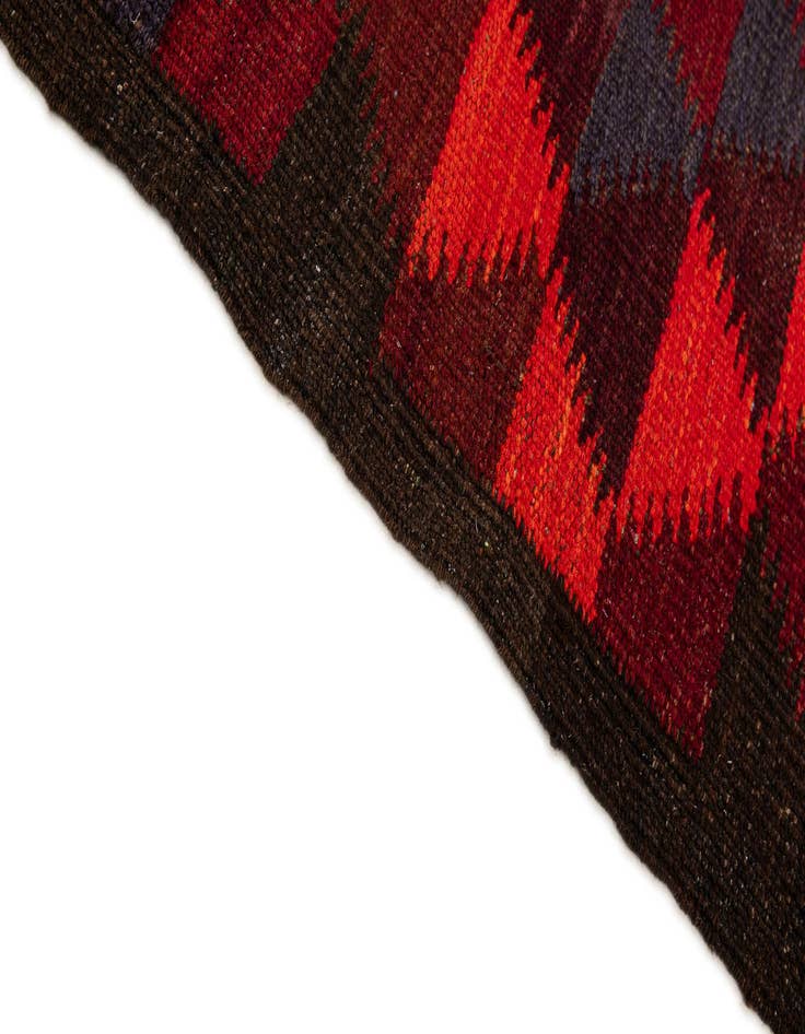 Detail image of  4' 6 x 14' 10  Hand Woven Kilim Fars Wool Runner Rug