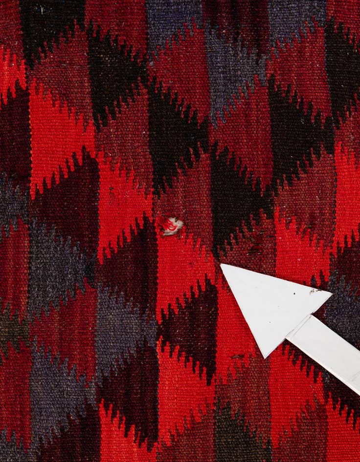 Detail image of  4' 6 x 14' 10  Hand Woven Kilim Fars Wool Runner Rug