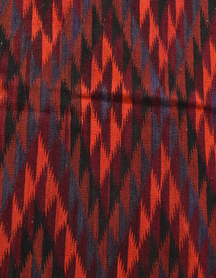 Detail image of  4' 5 x 11' 9  Hand Woven Kilim Fars Wool Runner Rug