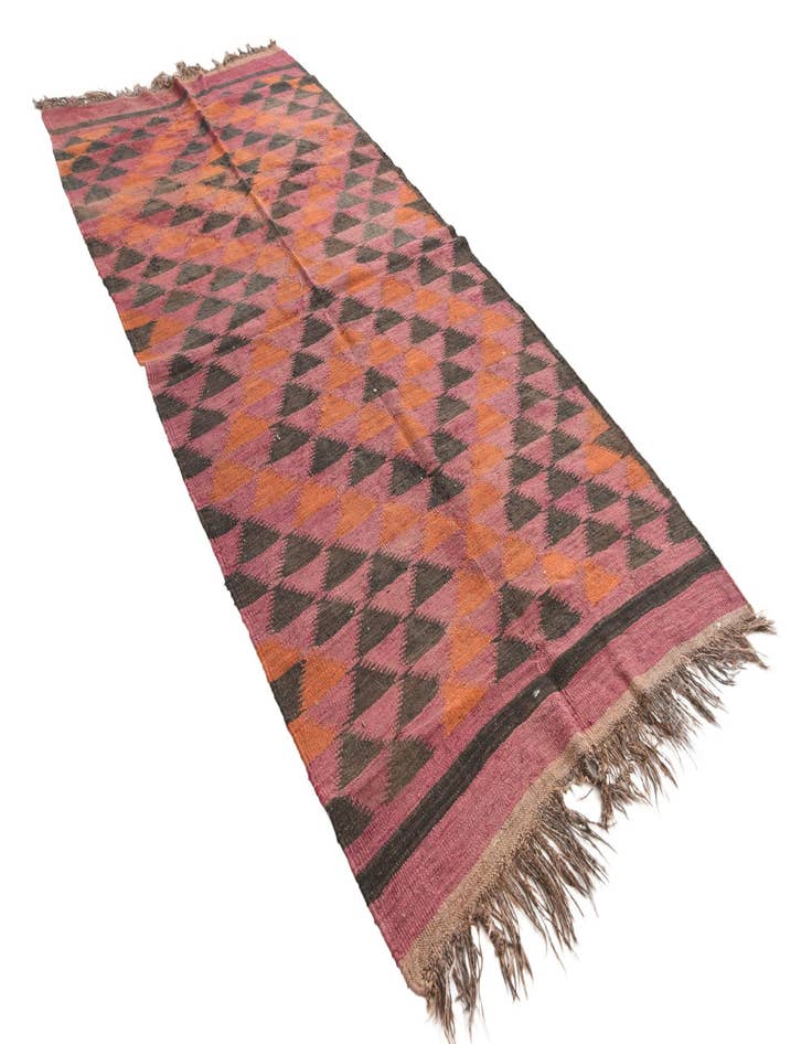 Detail image of  4' 5 x 9' 9  Hand Woven Kilim Fars Wool Runner Rug