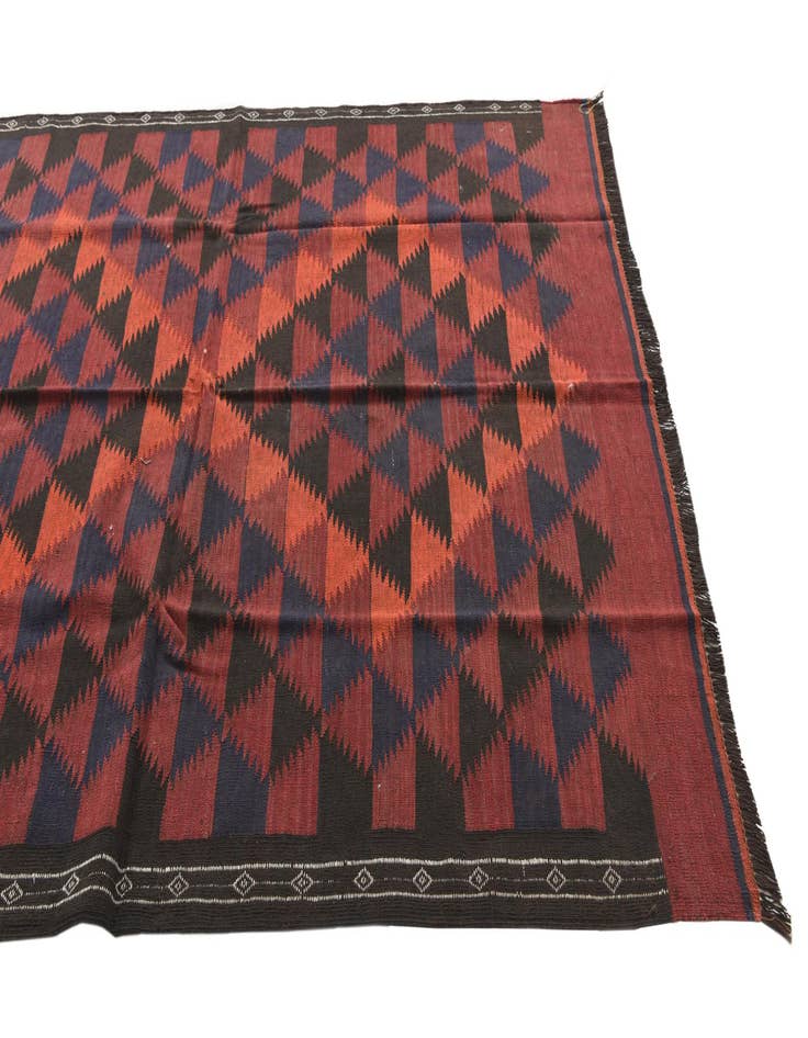 Detail image of  4' 7 x 10' 9  Hand Woven Kilim Fars Wool Runner Rug