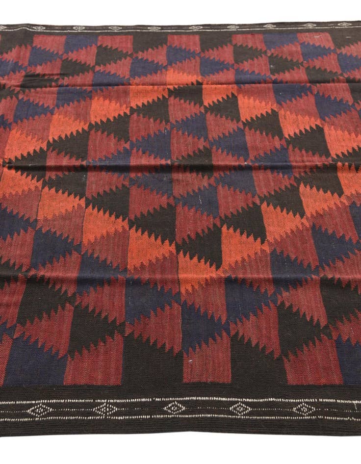 Detail image of  4' 7 x 10' 9  Hand Woven Kilim Fars Wool Runner Rug