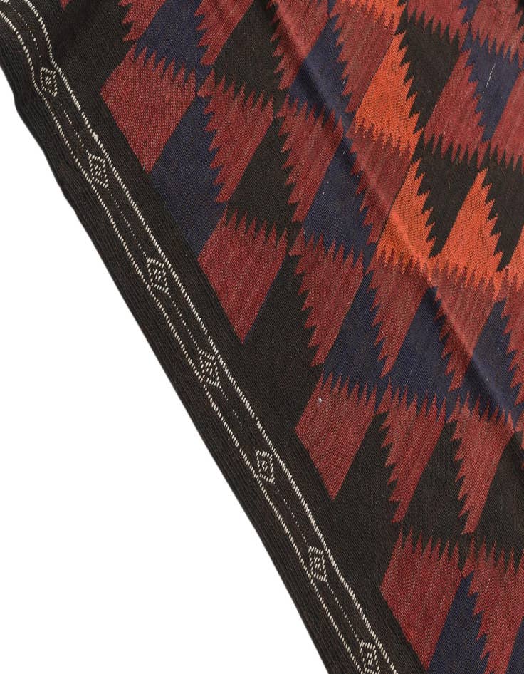 Detail image of  4' 7 x 10' 9  Hand Woven Kilim Fars Wool Runner Rug