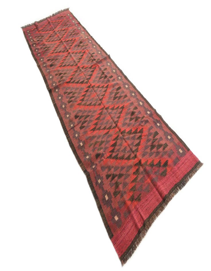 Detail image of 4' x 12' 3 Hand Woven Kilim Fars Wool Runner Rug