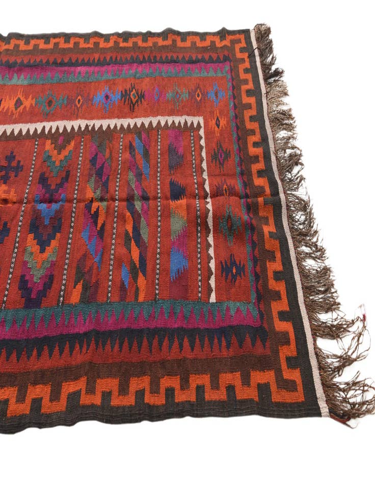 Detail image of  4' 4 x 9' 2  Hand Woven Kilim Fars Wool Runner Rug