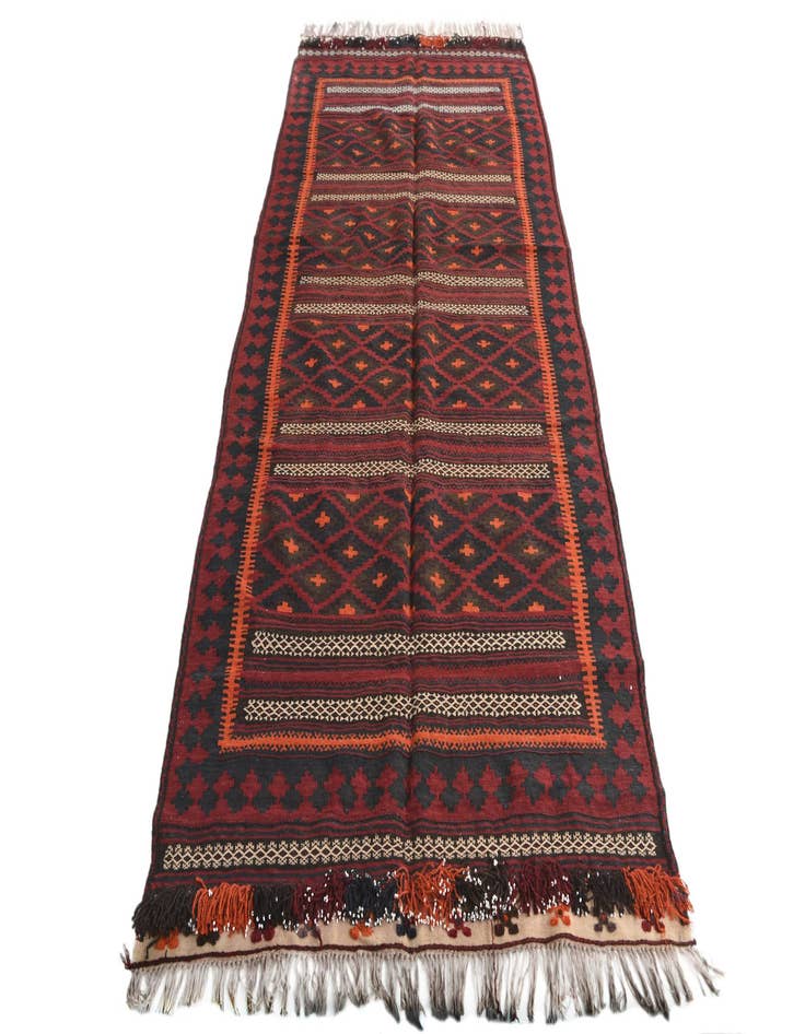Detail image of  4' 1 x 9' 6  Hand Woven Kilim Fars Wool Runner Rug