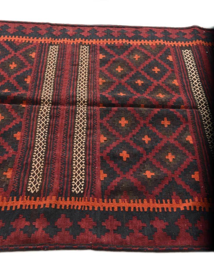 Detail image of  4' 1 x 9' 6  Hand Woven Kilim Fars Wool Runner Rug