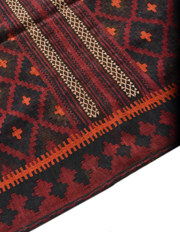 Detail image of  4' 1 x 9' 6  Hand Woven Kilim Fars Wool Runner Rug