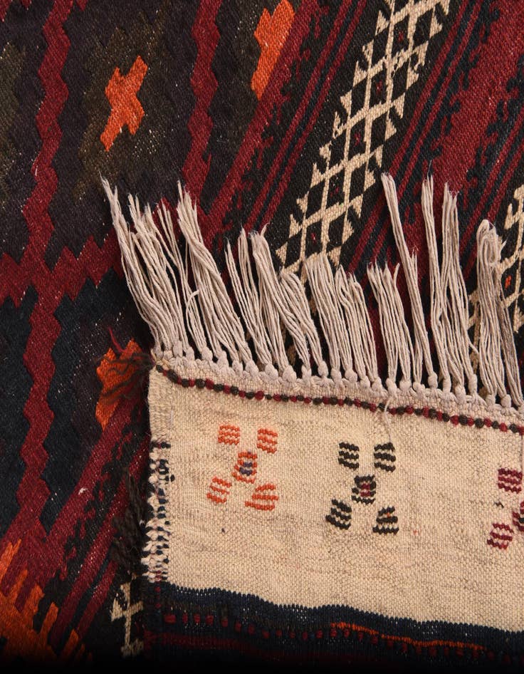 Detail image of  4' 1 x 9' 6  Hand Woven Kilim Fars Wool Runner Rug