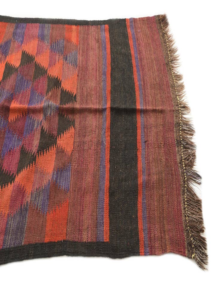 Detail image of  3' 7 x 10' 4  Hand Woven Kilim Fars Wool Runner Rug