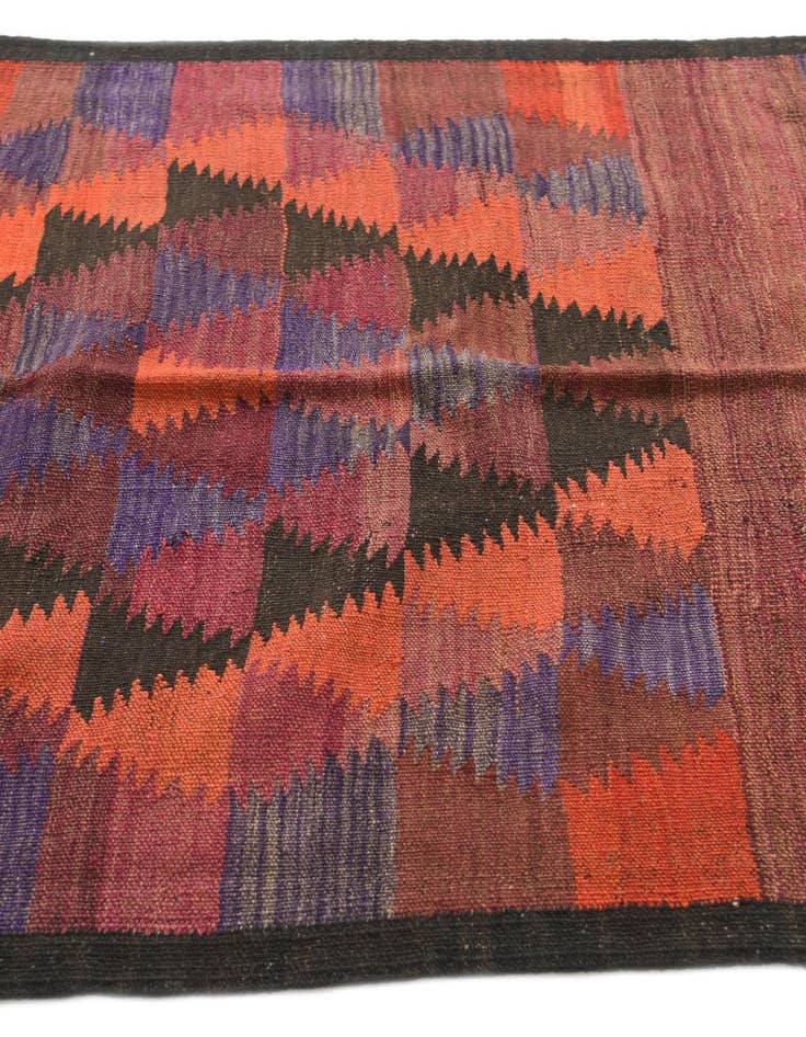 Detail image of  3' 7 x 10' 4  Hand Woven Kilim Fars Wool Runner Rug