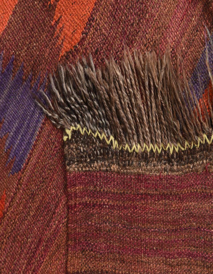 Detail image of  3' 7 x 10' 4  Hand Woven Kilim Fars Wool Runner Rug
