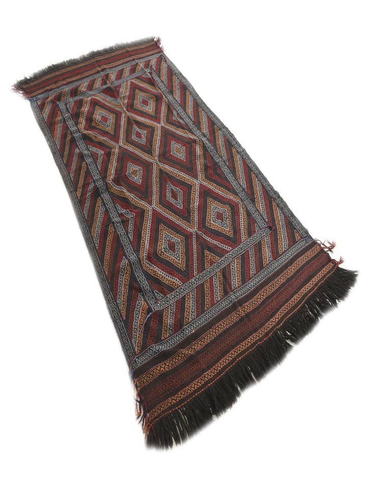 Detail image of  4' 3 x 8' 3  Hand Woven Kilim Fars Wool Runner Rug