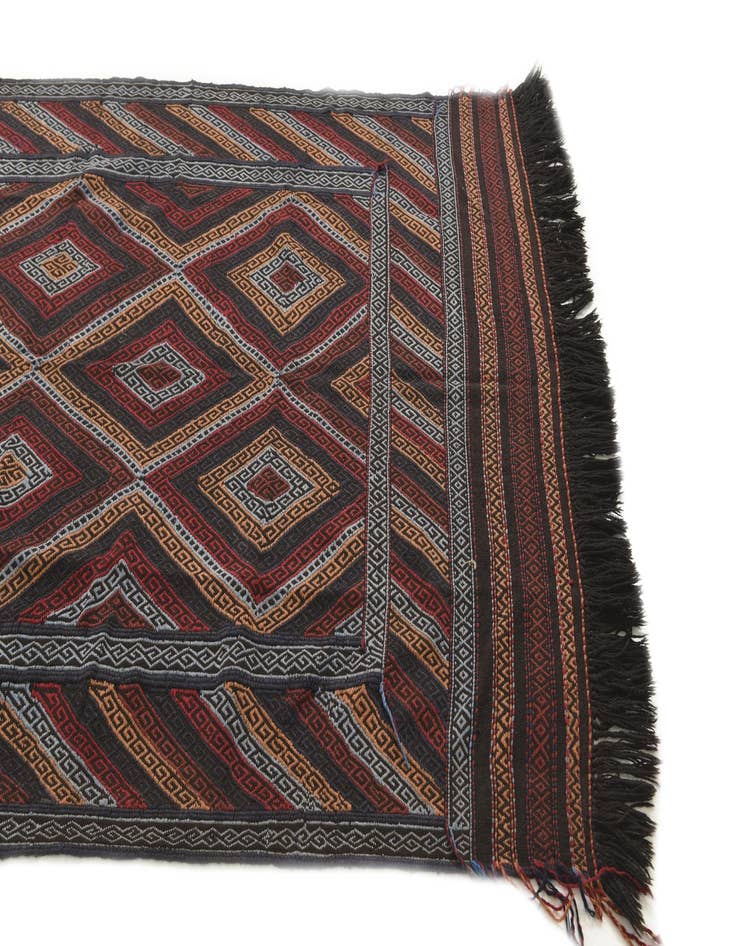 Detail image of  4' 3 x 8' 3  Hand Woven Kilim Fars Wool Runner Rug