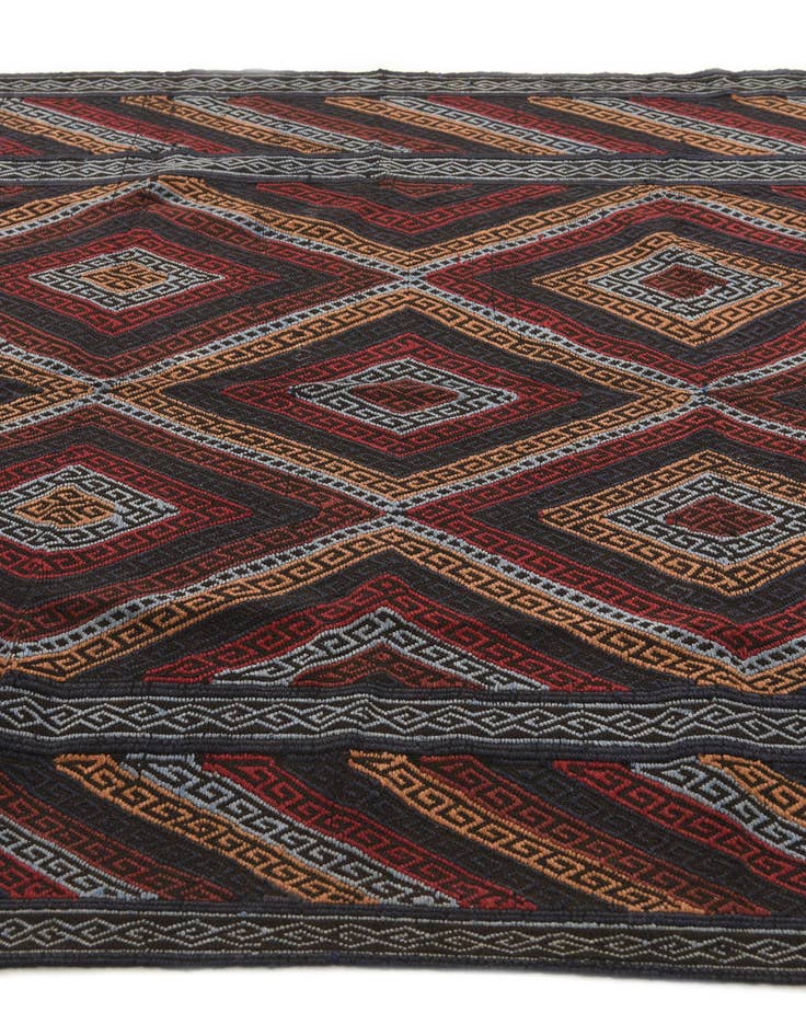 Detail image of  4' 3 x 8' 3  Hand Woven Kilim Fars Wool Runner Rug