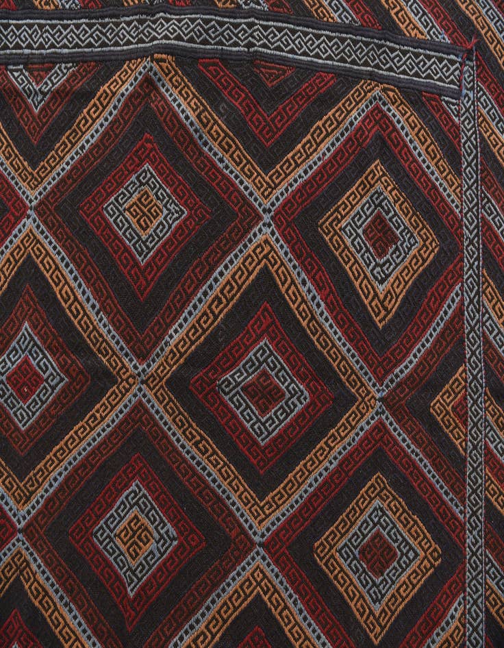Detail image of  4' 3 x 8' 3  Hand Woven Kilim Fars Wool Runner Rug