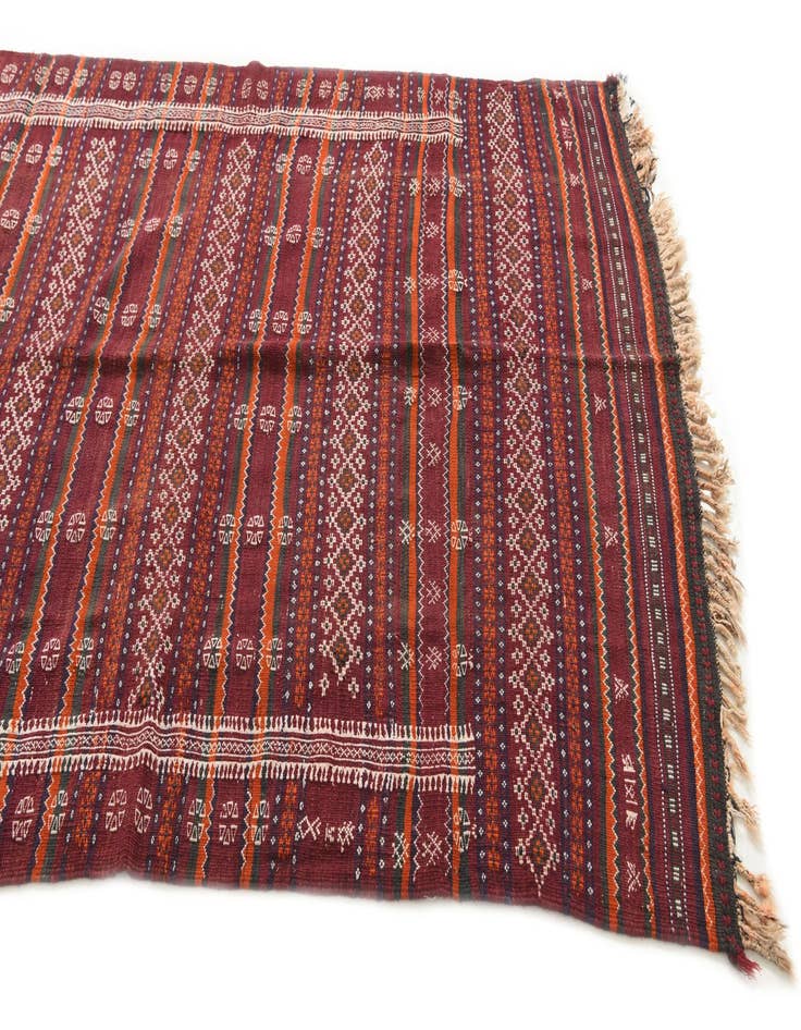 Detail image of  4' 10 x 11'  Hand Woven Kilim Fars Wool Runner Rug