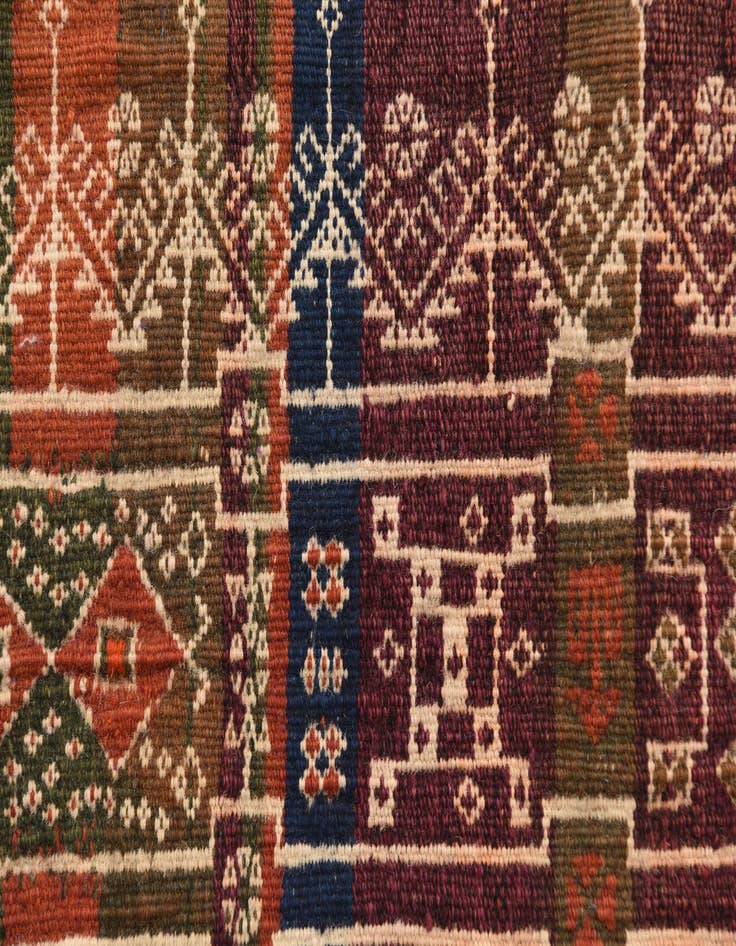Detail image of  4' 5 x 13' 3  Hand Woven Kilim Fars Wool Runner Rug